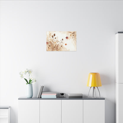 Dried Flowers Canvas Art | Autumn Japandi Watercolor Art