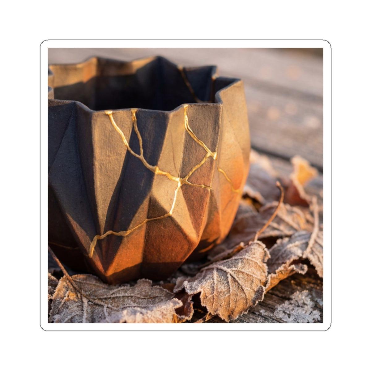 Golden Hour Paper Fold Sticker - Kintsugi Seijaku Art Print