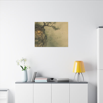 Spring Pine Tree Minimal Line Canvas Art | Earthy Decor