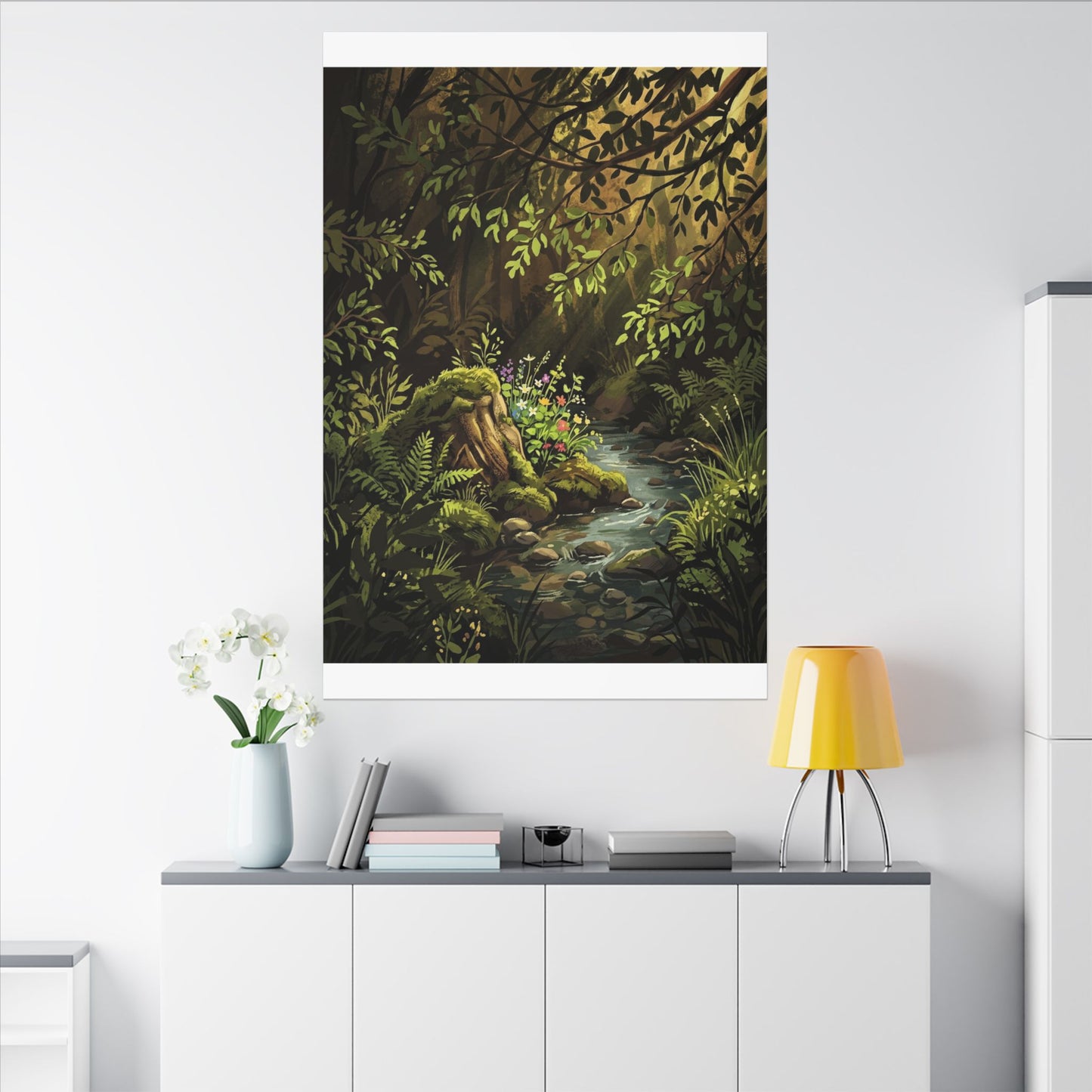 Golden Hour Silk Drape Canvas Art - Dark Japandi Datsuzoku