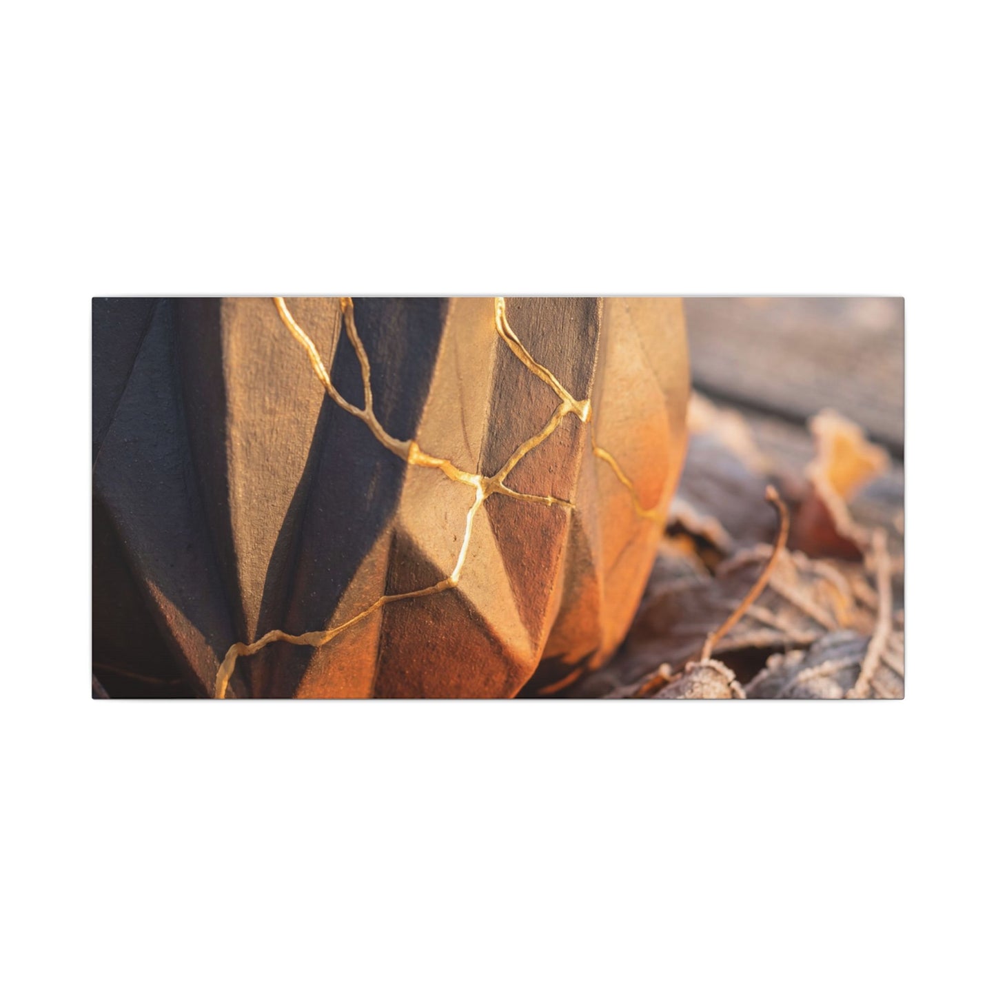 Paper Fold Gold Repair Canvas Art | Philosophical Kintsugi Art