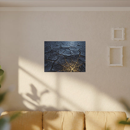 Moonlight Cracked Earth Canvas Art - Kintsugi Mono No Aware