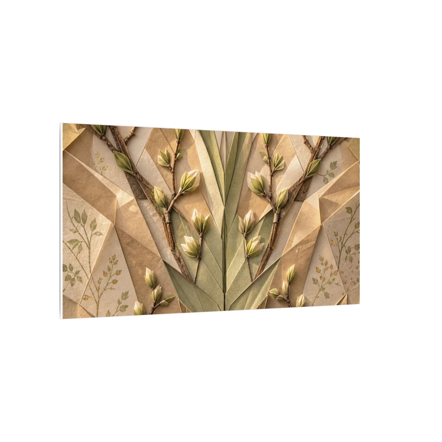 Kanso Paper Fold Canvas Art - Japandi Japanese Pattern