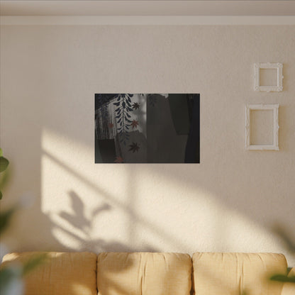 Wisteria Autumn Canvas Art | Dark Japandi Moody Design