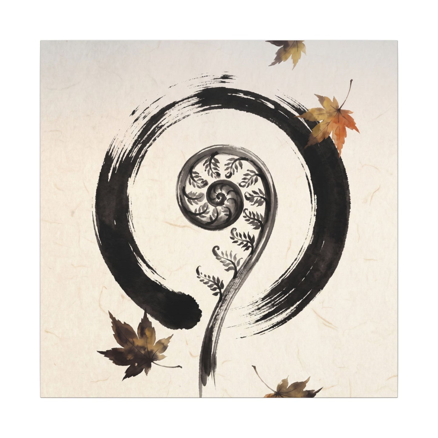 Fern Unfurling Autumn Canvas Art | Zen Peaceful Design