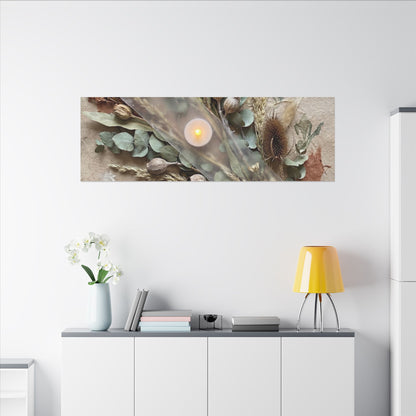 Candlelight Dried Flowers Canvas Art - Japandi Kanso