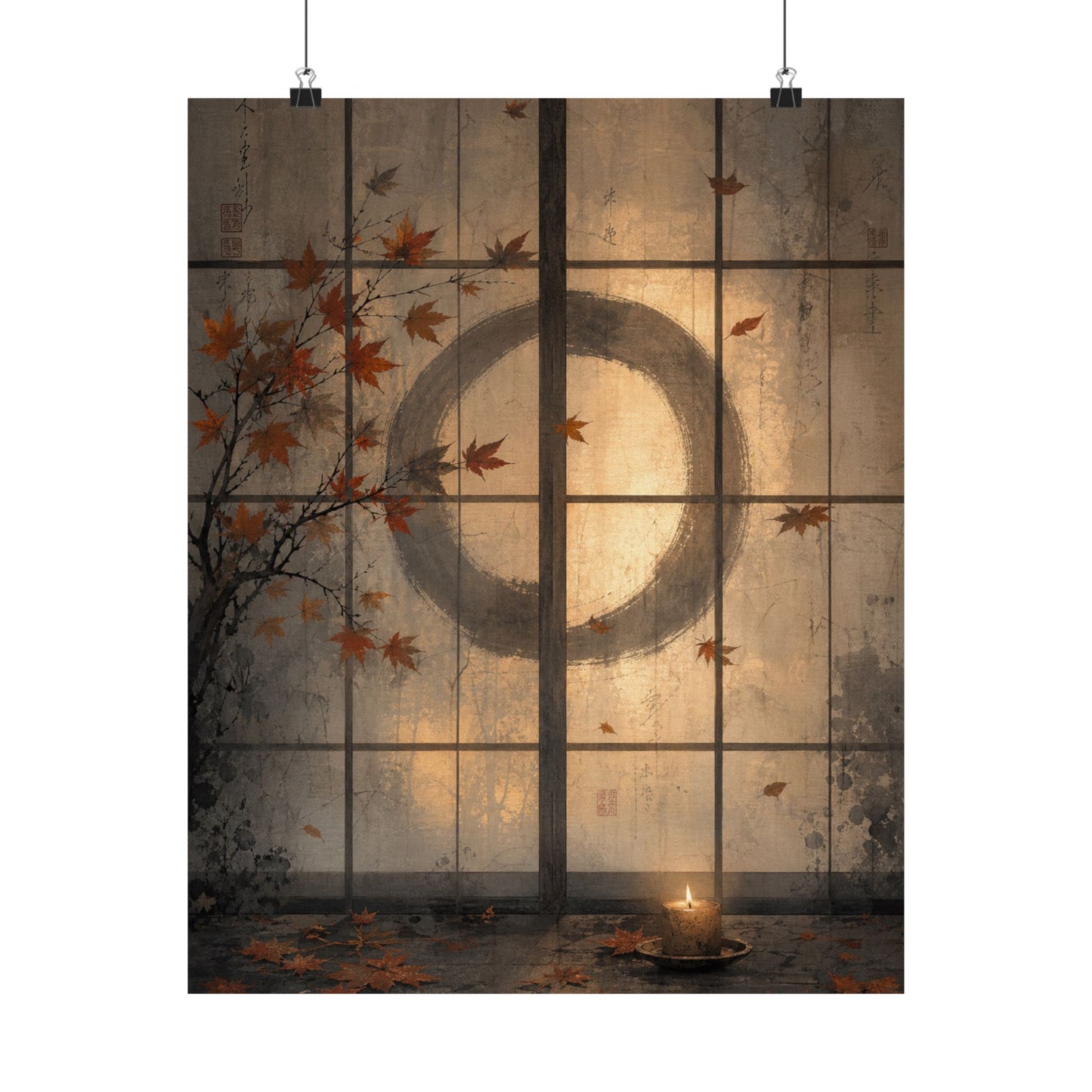 Shoji Screen Wall Art Print | Autumn Japandi Texture Art