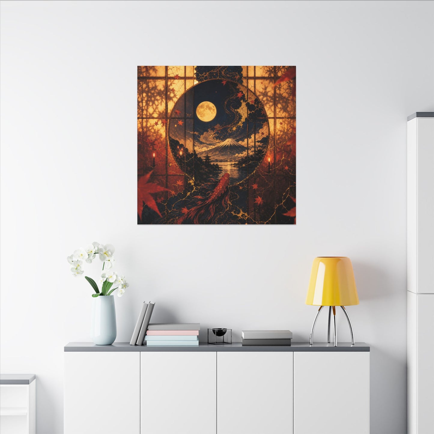 Beautiful Shoji Screen Canvas Art - Gold Vein Kintsugi