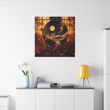 Beautiful Shoji Screen Canvas Art - Gold Vein Kintsugi