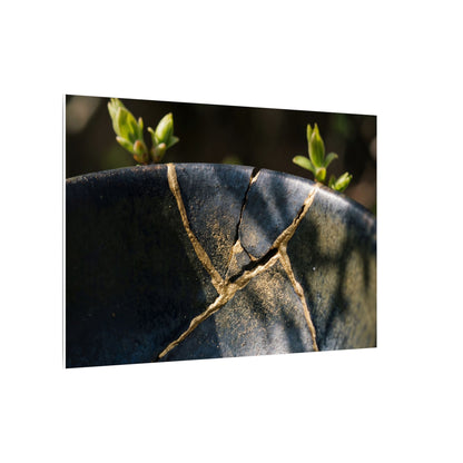Seijaku Broken Pottery Canvas Art - Dark Japandi Shadow Zen