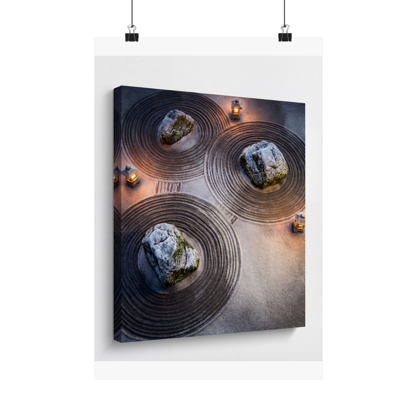 Earthy Rock Garden Wall Art Print - Japanese Pattern Japandi Art Print
