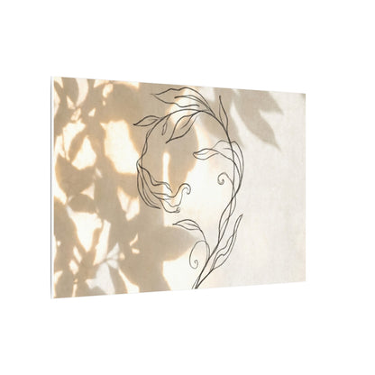 Warm Shoji Screen Canvas Art - Minimal Line Japandi