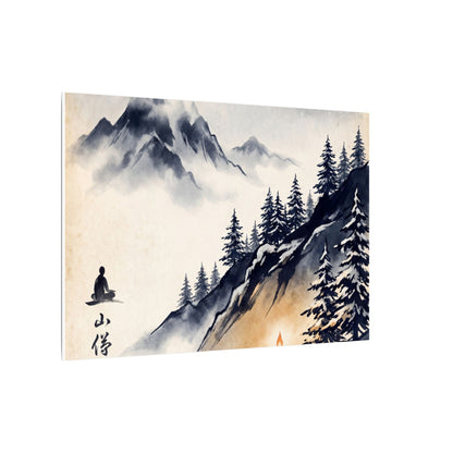 Mountain Mist Canvas Art | Winter Zen Ukiyo E Inspired Art