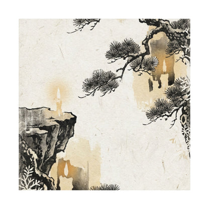 Ma Pine Tree Wall Art Print - Japandi Japanese Pattern