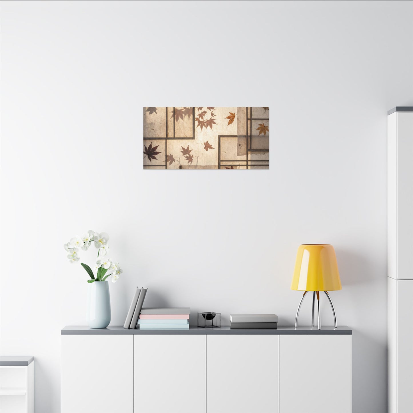 Shoji Screen Japanese Pattern Canvas Art | Neutral Japandi Art