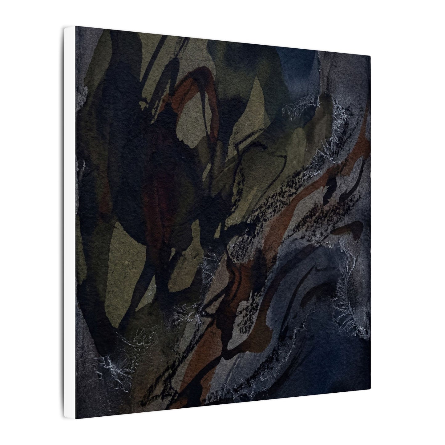 Shadow Play Winter Canvas Art | Dark Japandi Luxurious Design