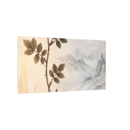Winter Mountain Mist Herbarium Canvas Art | Earthy Decor