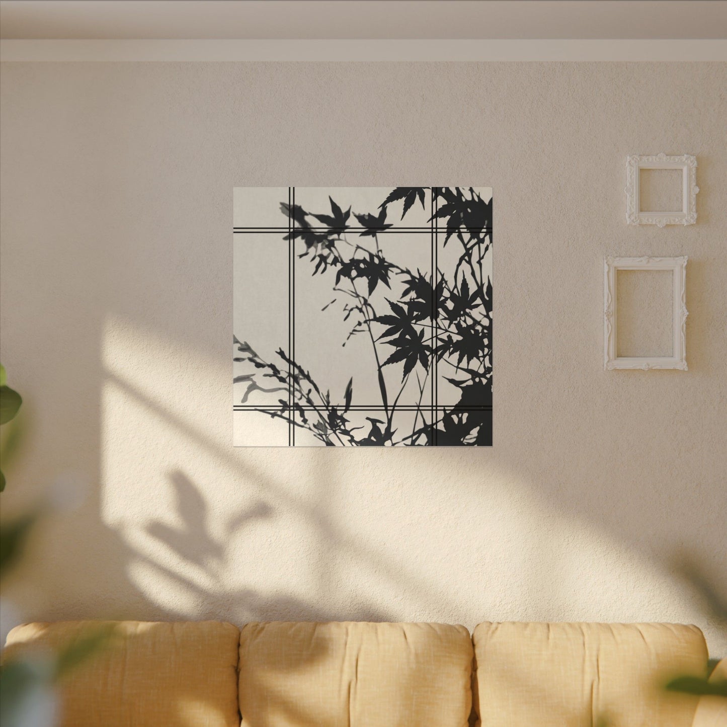 Shoji Screen Canvas Art | Summer Japandi Minimal Line Art