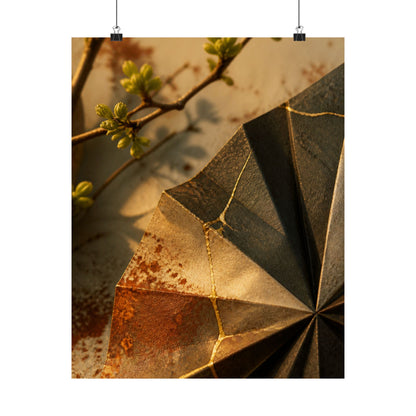 Artful Paper Fold Wall Art Print - Broken Beauty Kintsugi