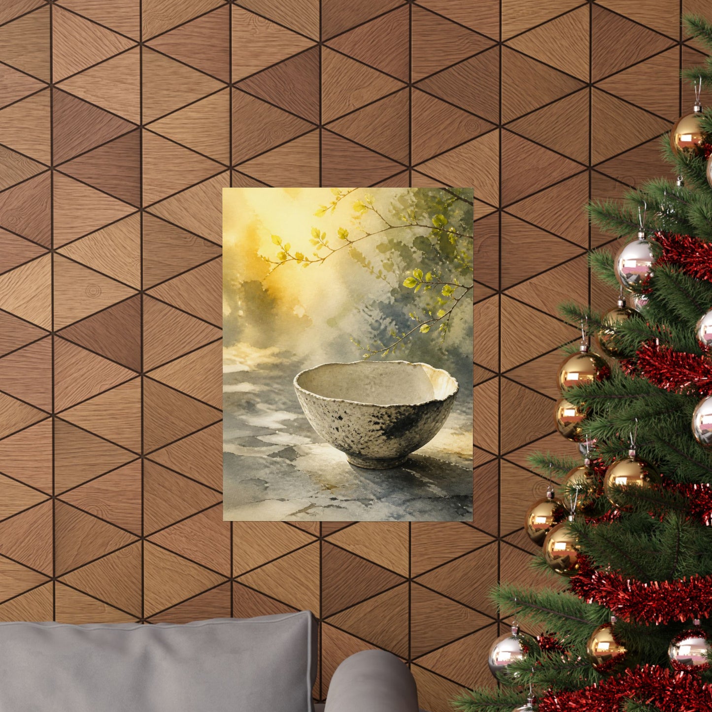 Ceramic Bowl Wall Art Print | Spring Japandi Watercolor Art
