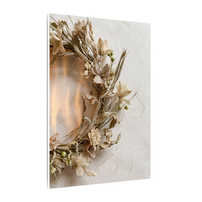 Dried Flowers Japanese Pattern Canvas Art | Neutral Japandi Art