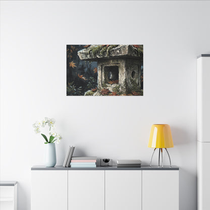 Shibui Stone Lantern Canvas Art - Japandi Minimal Line