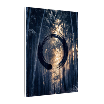 Bamboo Grove Canvas Art | Winter Zen Enso Art