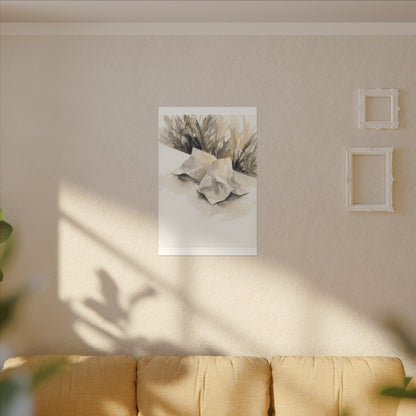 Paper Fold Watercolor Canvas Art | Warm Japandi Art