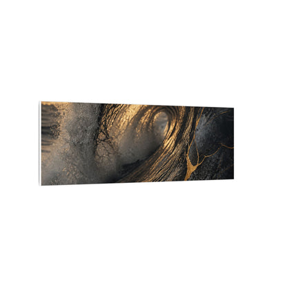 Kanso Ocean Wave Canvas Art - Kintsugi Gold Vein