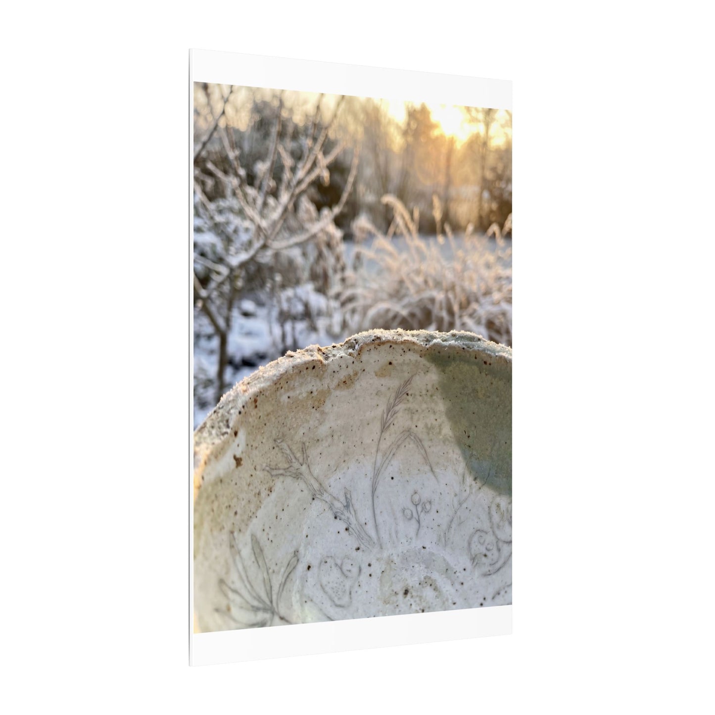 Ceramic Bowl Canvas Art | Winter Japandi Minimal Line Art