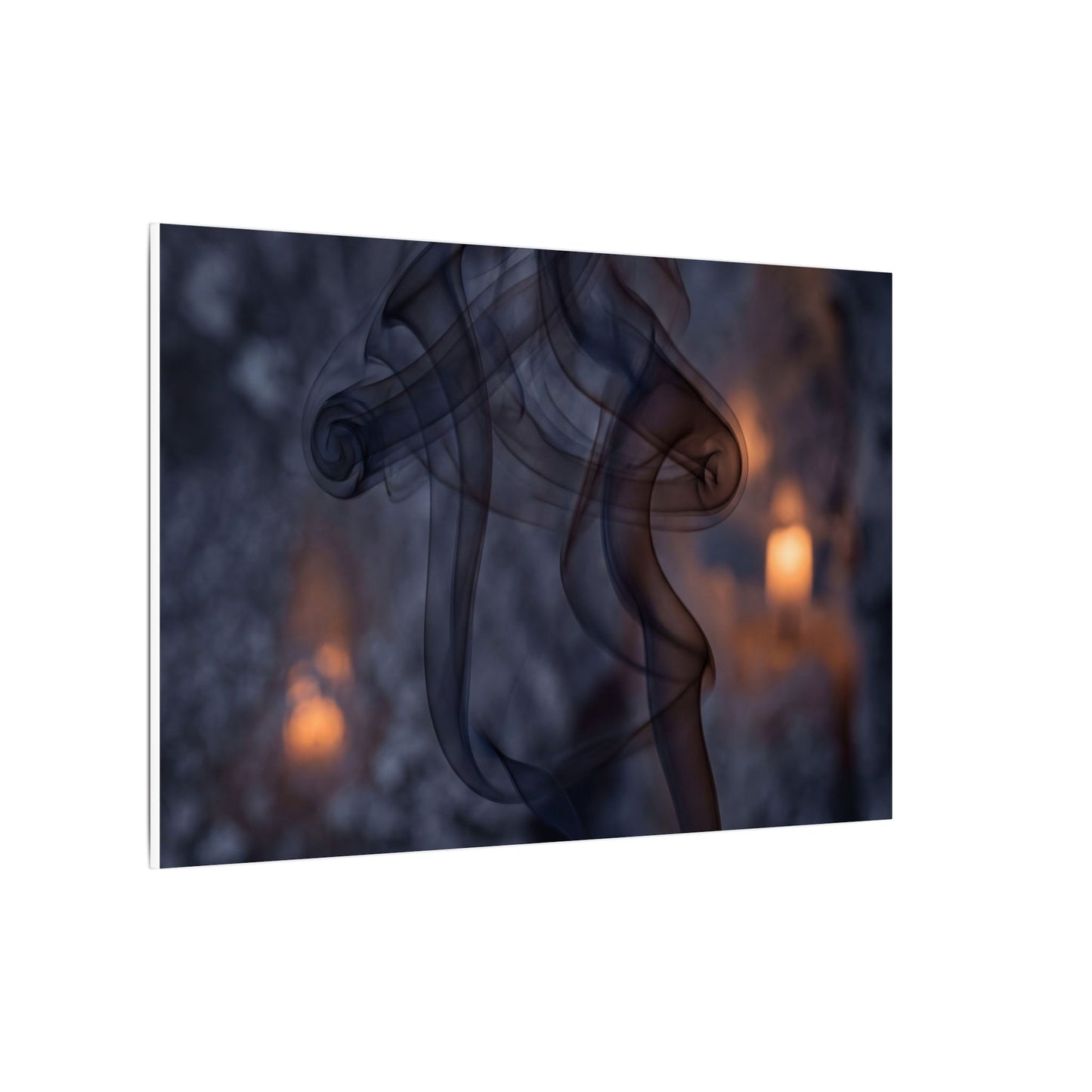 Incense Smoke Winter Canvas Art | Dark Japandi Sophisticated Design