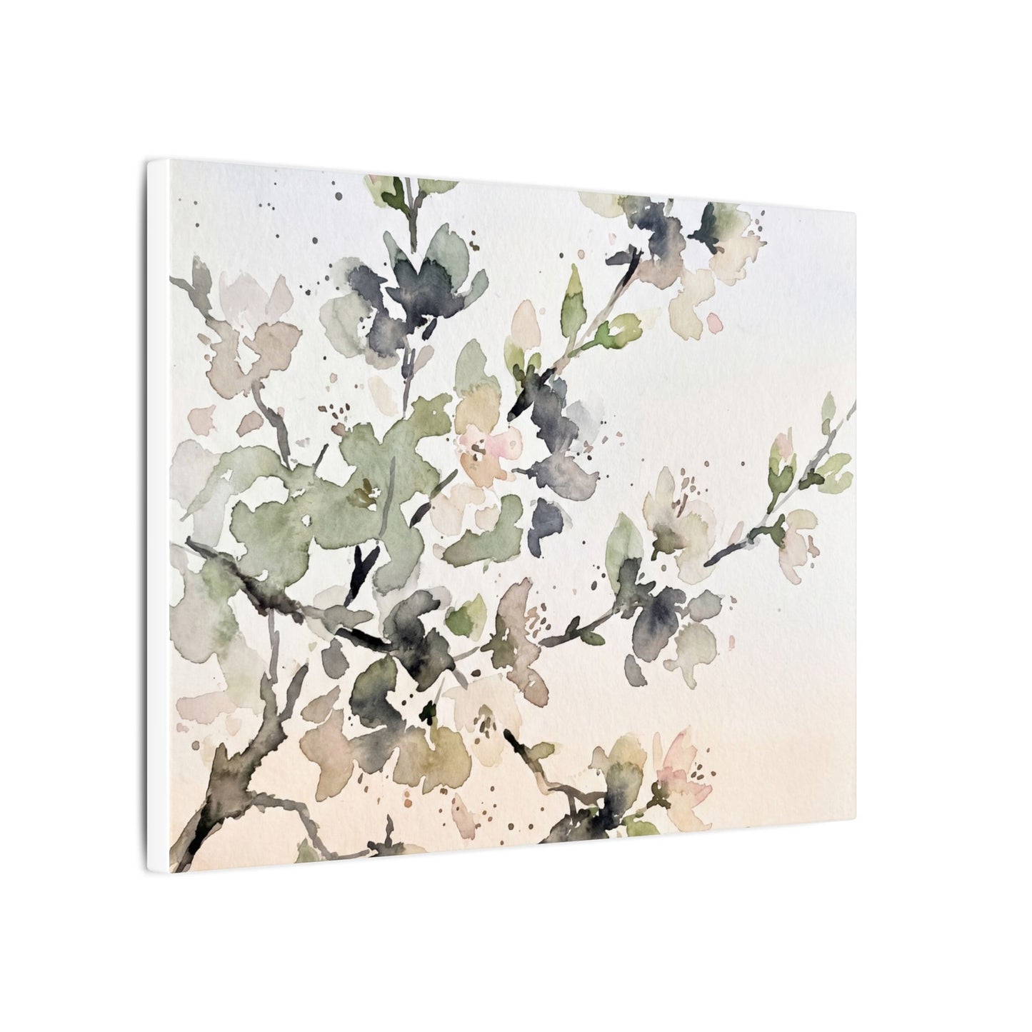 Cherry Blossom Watercolor Canvas Art | Elegant Japandi Art