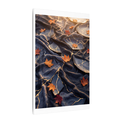 Golden Hour Silk Drape Canvas Art - Kintsugi Shibui