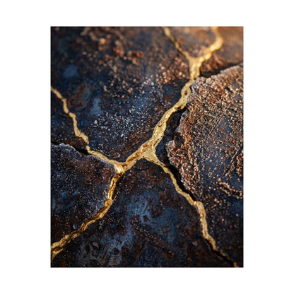 Golden Hour Rust Patina Wall Art Print - Kintsugi Kanso