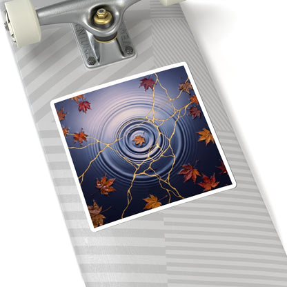 Water Ripple Autumn Sticker | Kintsugi Beautiful Design