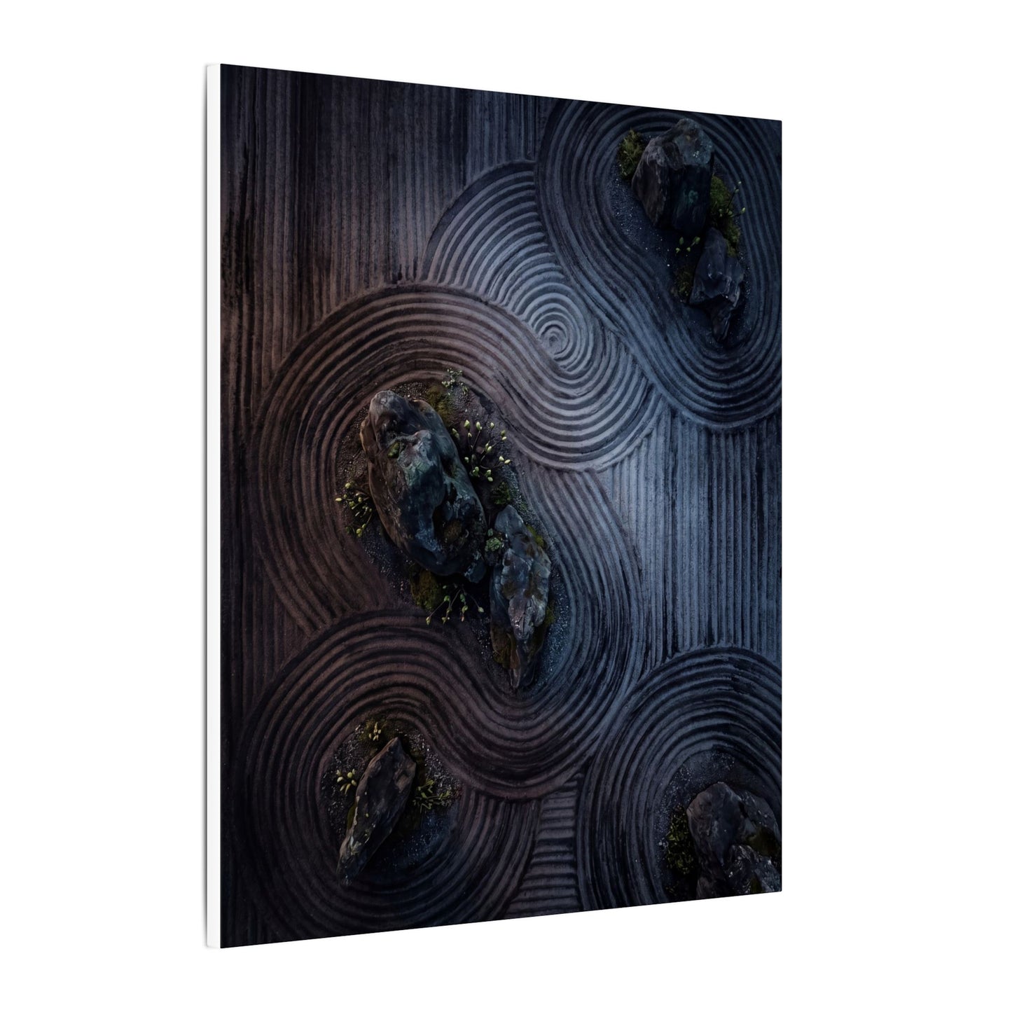 Spring Rock Garden Charcoal Ink Canvas Art | Bold Decor