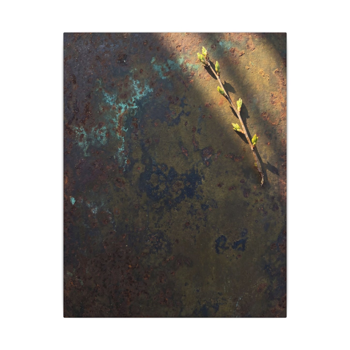 Golden Hour Rust Patina Canvas Art - Dark Japandi Ma