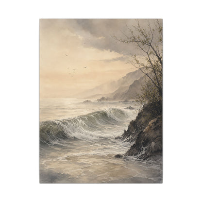 Ocean Wave Spring Canvas Art | Japandi Elegant Design