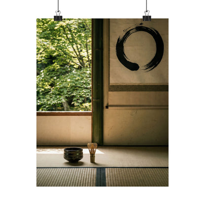 Zen Tea Ceremony in Dappled | Enso Wall Art Print Art Print