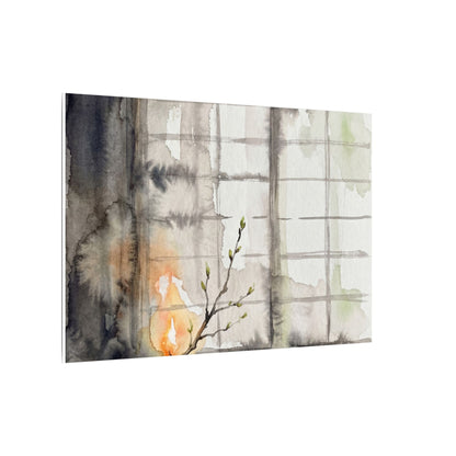 Shoji Screen Canvas Art | Spring Japandi Watercolor Art