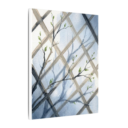 Shoji Screen Canvas Art | Spring Japandi Watercolor Art