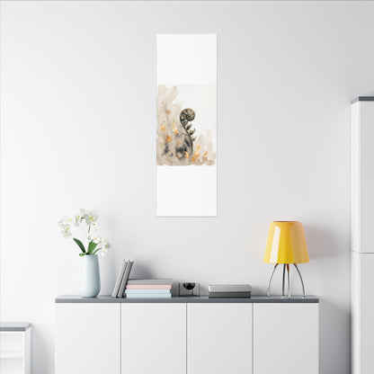 Fern Unfurling Watercolor Canvas Art | Earthy Japandi Art