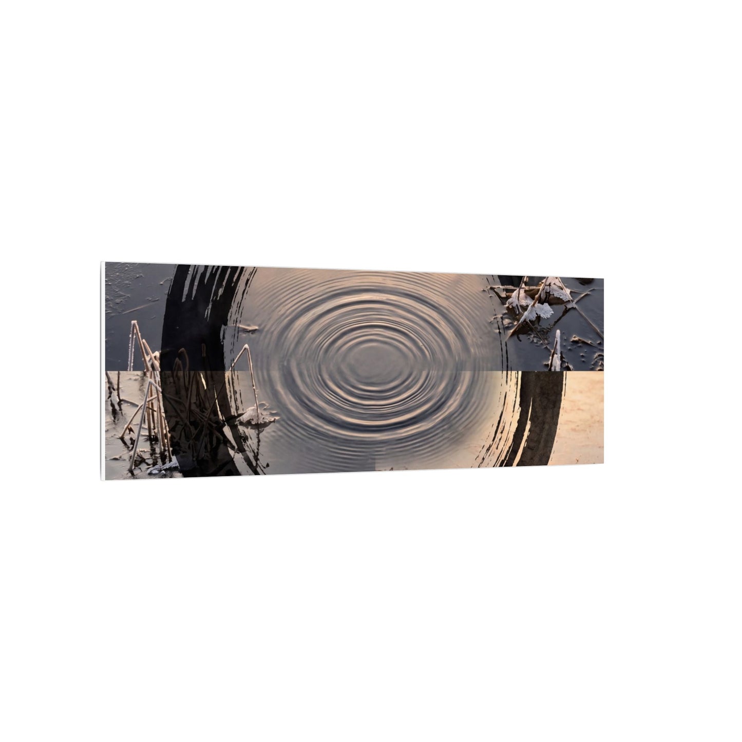Winter Water Ripple Enso Canvas Art | Tranquil Decor