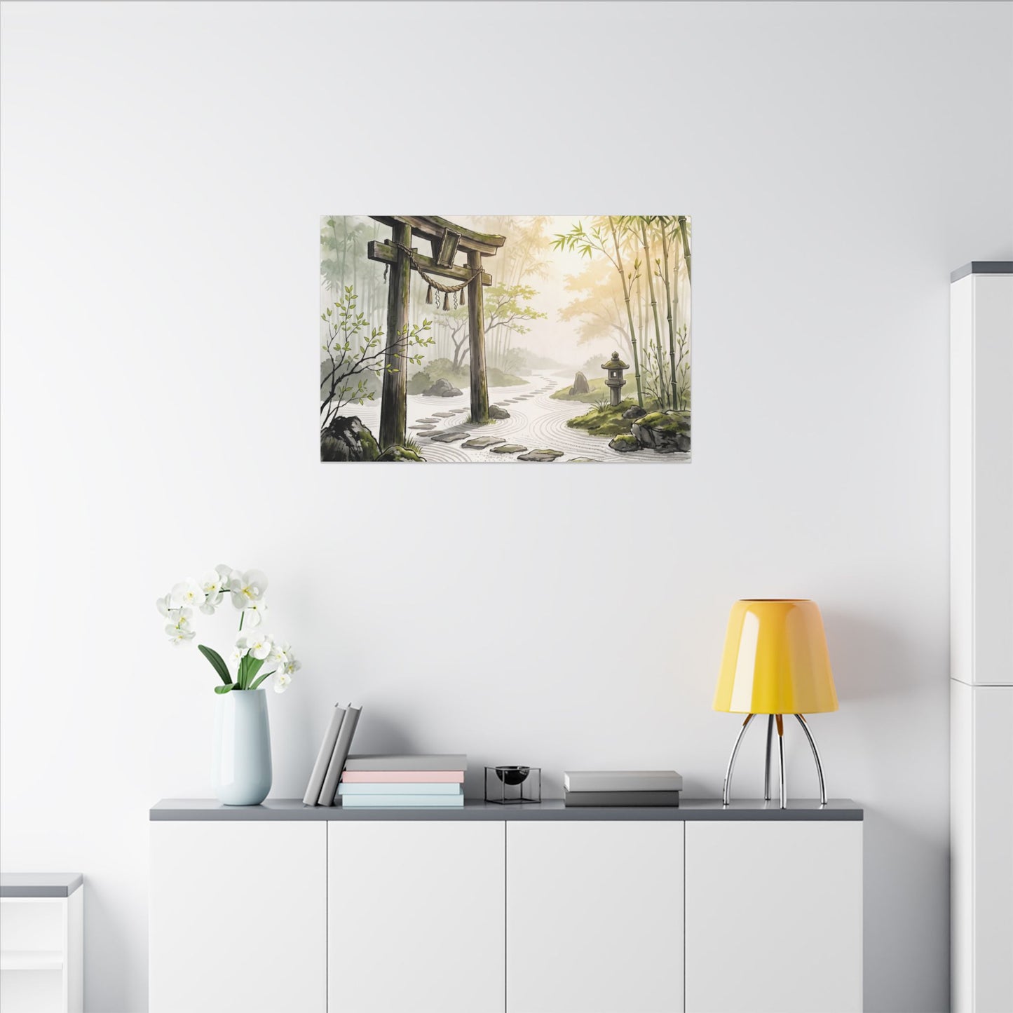 Peaceful Torii Gate Canvas Art - Karesansui Zen