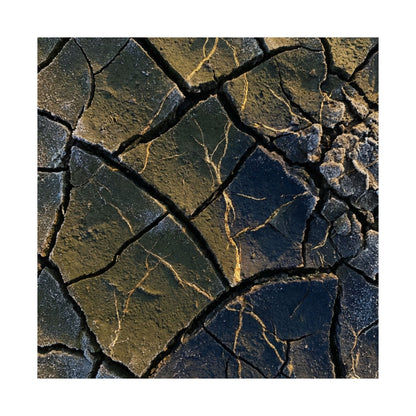 Kanso Cracked Earth Wall Art Print - Dark Japandi Moody Minimal