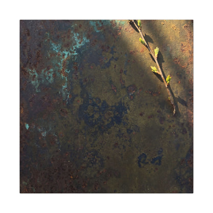 Golden Hour Rust Patina Canvas Art - Dark Japandi Ma