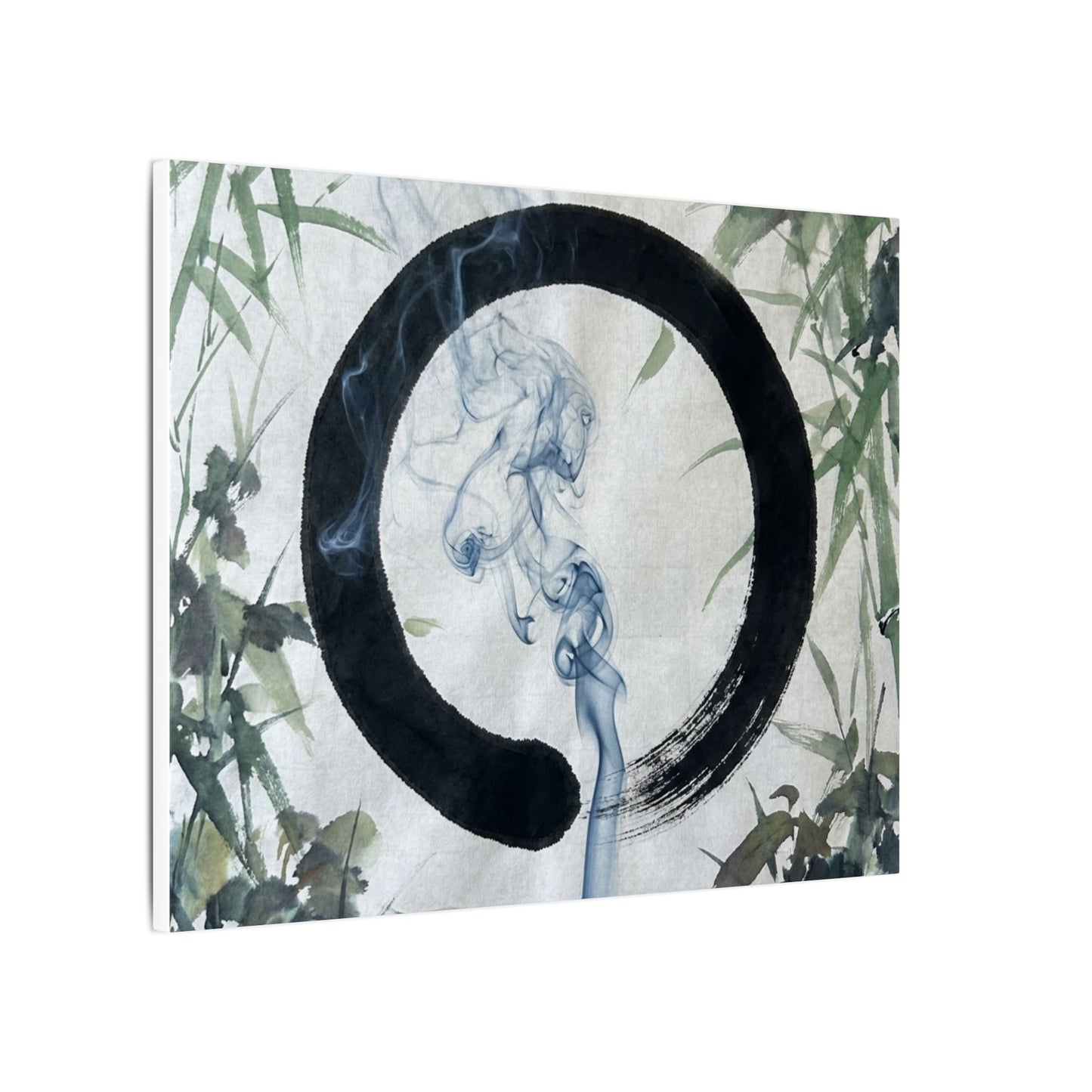 Zen Incense Smoke in Moonlight | Enso Canvas Art