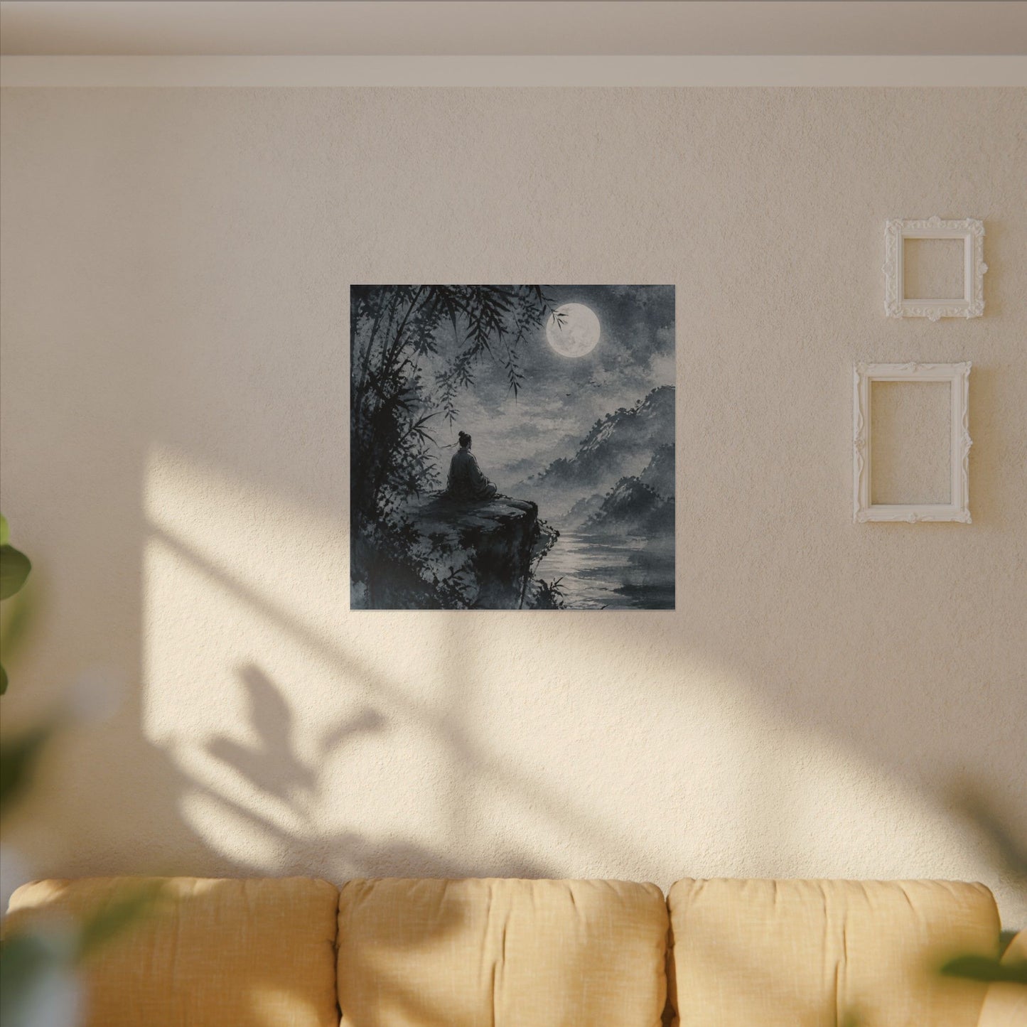 Ink Brushstroke Sumi E Canvas Art | Serene Zen Art