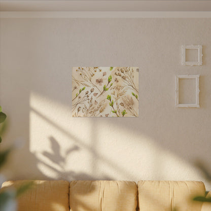 Spring Dried Flowers Watercolor Canvas Art | Earthy Decor