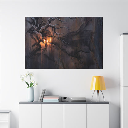 Winter Rust Patina Charcoal Ink Canvas Art | Atmospheric Decor